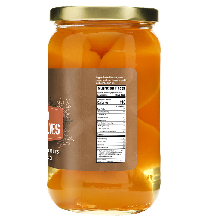 Green Jay Gourmet Spiced Peaches in a Pint Jar - Fresh Hand Jarred Fruit for Cooking & Pantry  Home Grown Pre-Prepared Pickled Peaches With Cinnamon