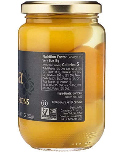 Mina Preserved Lemons - 12.5 Ounce, Authentic Moroccan Preserved Lemons, Ideal for Tagine, Couscous, Salads, Non-GMO, Vegan, Keto, Kosher, Gluten Fre