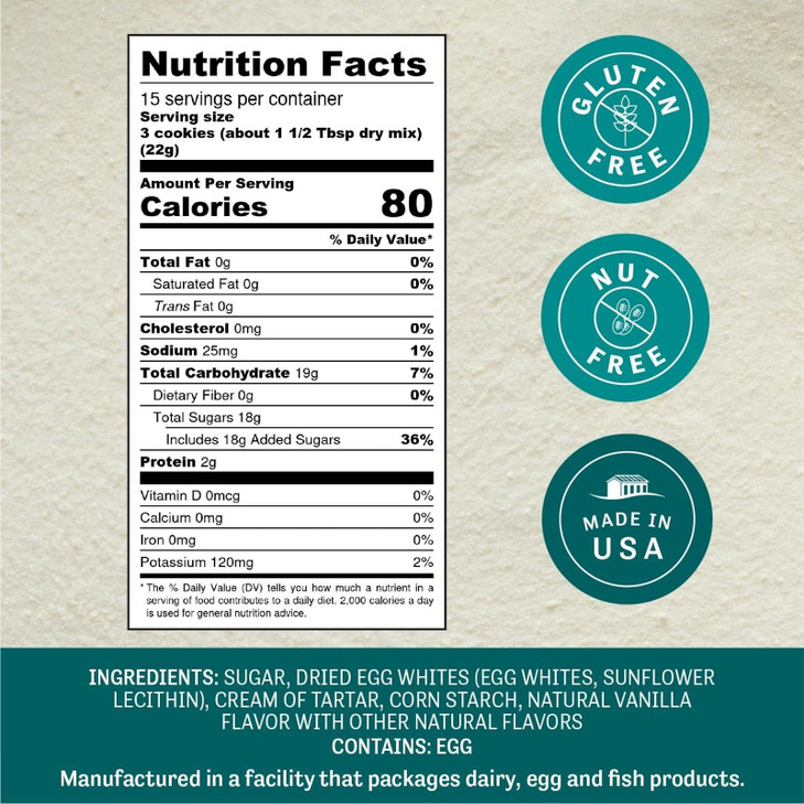 Judee's Gluten Free Complete Meringue Powder Mix - Royal Icing Mix & Cookie Decorating Supplies - Meringue Powder for Cookies & Pies - 11.4 Oz