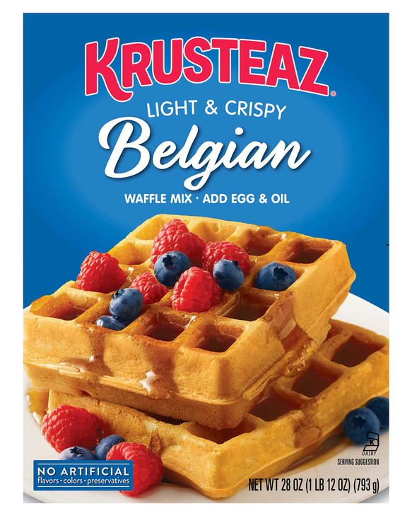 Krusteaz Belgian Waffle Mix, 28 oz, 2 pk