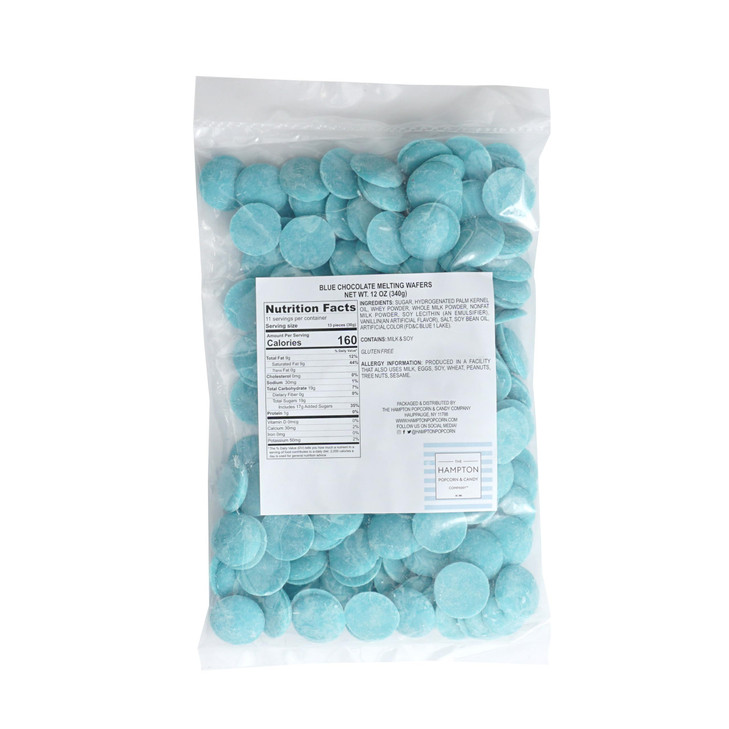 Light Blue Chocolate Melting Wafers, 12 Ounce Bulk Bag, Light Blue Chocolate, Light Blue Candy, Melting Chocolate Candy Discs For Baking, Dipping, De