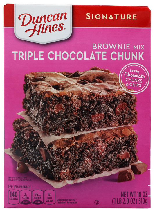 Duncan Hines Brownie Mix, Triple Chocolate Chunk, 18 oz.