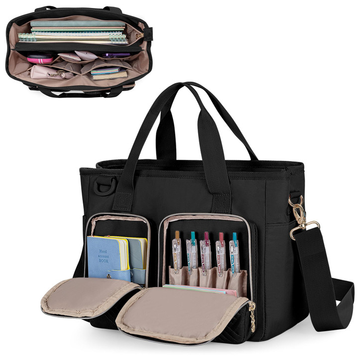 Teamoy Journal Supplies Storage Case, Journaling Supplies Planner Bag, Travel Organizer Holder for B5 Notebooks, Planner, Pens, and Journal Accessori