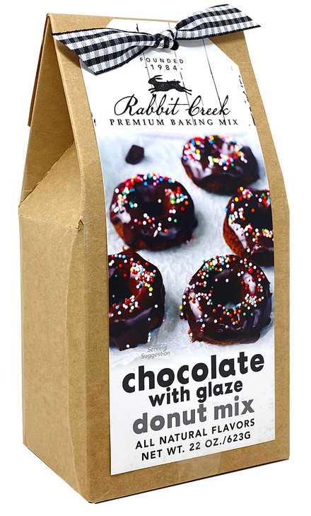 Rabbit Creek Chocolate with Glaze Donuts Mix  With Frosting Glaze Included  Baked Donuts, Not Fried  Donut Baking Mix