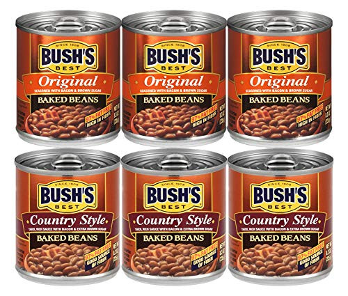 Bush's Best 3 Original Baked Beans, 3 Country Style Baked Beans, 8.3 Oz Variety Pack, 1 CT