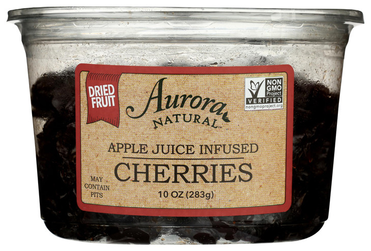 Aurora Natural Products Apple Juice Infused Cherries, 10 Ounce