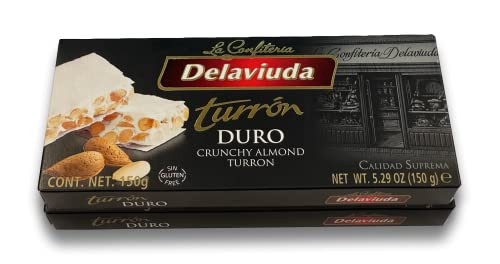 Delaviuda La Confiteria Turron Duro, Crunchy Almond Turron (Pack of 2)