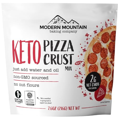 Keto Pizza Crust - Low Carb and Keto Friendly - Only 2g Net Carbs - Incredible Taste and Texture - Zero Sugar - Just Add Water and Oil - Keto Has Nev