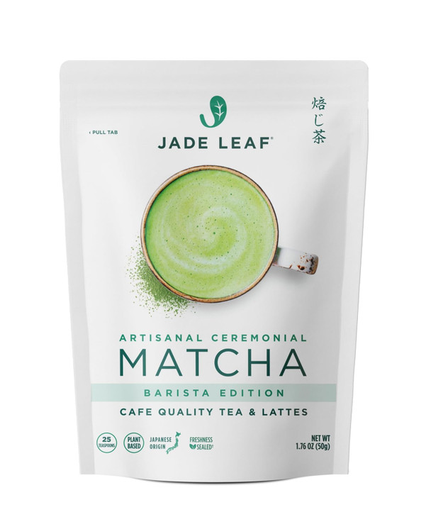 Jade Leaf Matcha Barista Blend Ceremonial Grade Matcha Green Tea Powder - 100% Pure Japanese First Harvest Green Tea for Lattes, Ceremonies, 50g / 1.