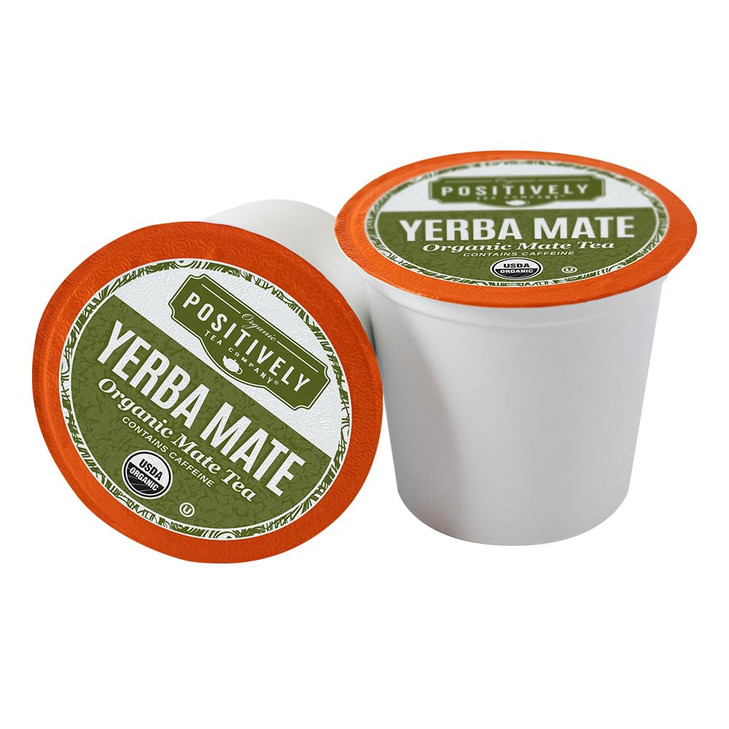 Organic Positively Tea Company, Yerba Mate Tea (Unsmoked), K-Cup Compatible, 24 Pods