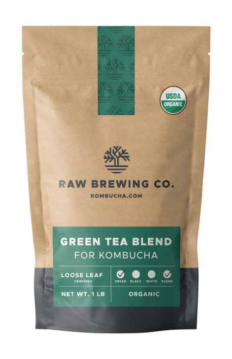 Kombucha.com Certified Organic Loose Leaf Tea - Kombucha Brewing Blends (Green Tea Blend, 8 Ounce). Makes up to 25 gallons.
