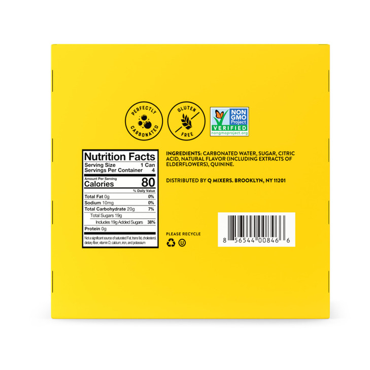 Q Mixers Elderflower Tonic, 7.5 Fluid Ounces, 4 Pack