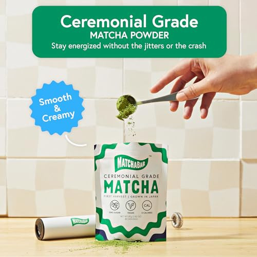 Matchabar Matcha Powder (80g) - Ceremonial Grade Authentic Japanese Matcha Green Tea Powder - Matcha Green Tea Powder Harvested in Japan - Matcha Tea