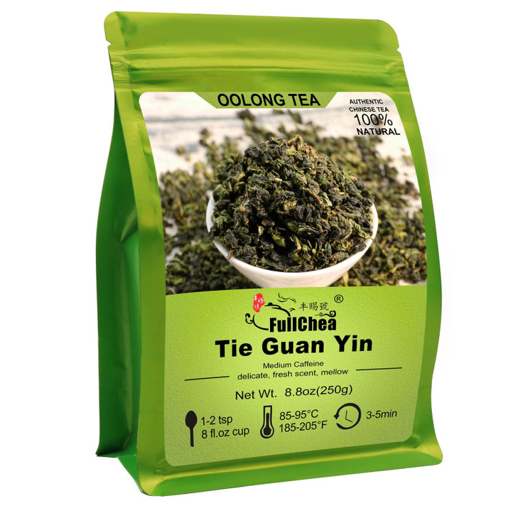 FullChea - Oolong Tea 8.8oz / 250g - Anxi Tieguanyin Chinese Tea - Loose Leaf - Tie Guan Yin - Iron Goddess of Mercy - Fruit Aroma - Aids digestion T