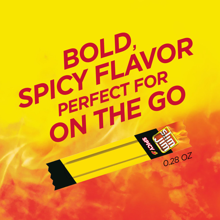 Slim Jim Smoked Meat Sticks, Spicy Flavor, 6g Protein Per Serving, Snack Size, 0.28 oz. (26 Count)