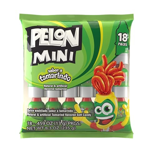 Pelon Pelo Rico Mini Tamarind Candy, 0.45 oz, 18 Count (Pack of 1)