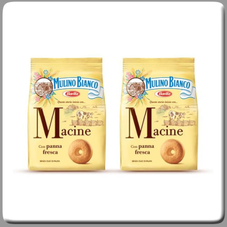 Mulino Bianco: "Macine" Shortbread cookies Cream - 12.3 Oz (350g) Pack of 2 [ Italian Import ] 