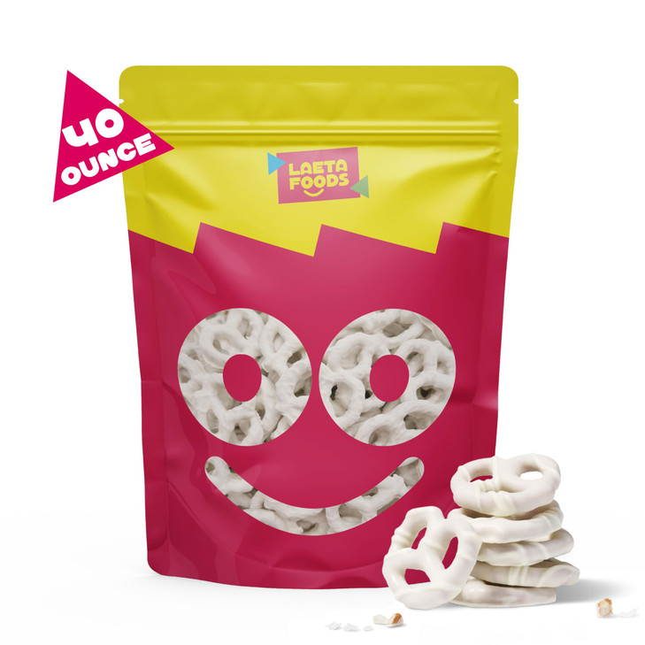 Yogurt Covered Pretzels, Salted Pretzels in Sweet Vanilla Yogurt, 40 Ounces