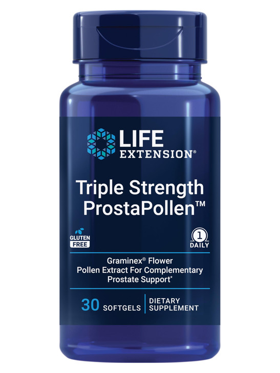 Life Extension Triple Strength ProstaPollen, Prostate Health, Prostate Function, Flower Pollen Extract, Gluten Free, 30 softgels