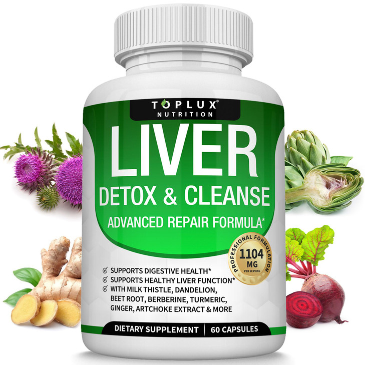 Liver Cleanse Detox & Repair Formula Liver Detox Supplement  Milk Thistle with Dandelion, Artichoke, Turmeric, Beet Root, Turmeric & More for Natura