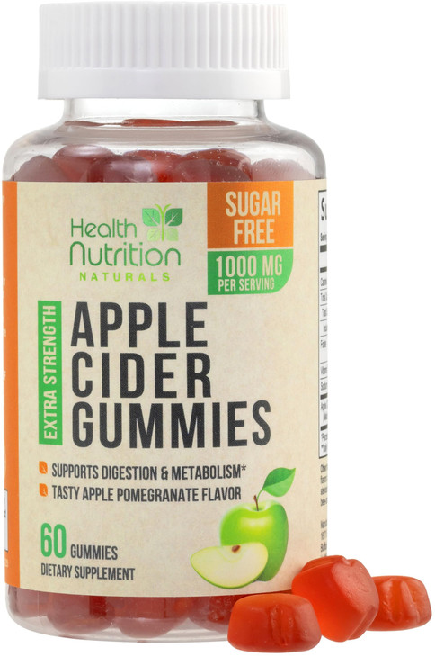Apple Cider Vinegar Gummies 1000mg - Sugar Free Max Strength ACV Gummy Vitamins, Advanced Formula with Vitamin B12 Supports Metabolism & Energy, Keto