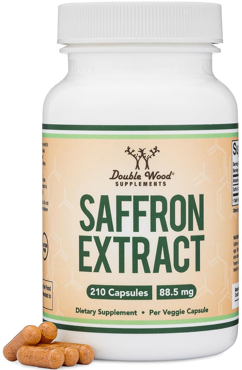 Saffron Supplement for Focus - Saffron Extract 88.5mg Vegan Capsules (210 Count)  Supports Focus and Vision, Including Retina and Lens  Herbal Diet