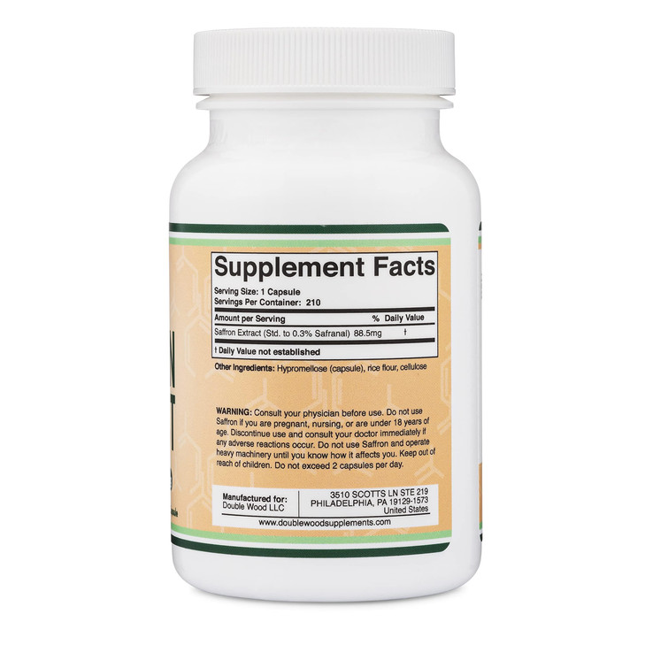 Saffron Supplement for Focus - Saffron Extract 88.5mg Vegan Capsules (210 Count)  Supports Focus and Vision, Including Retina and Lens  Herbal Diet