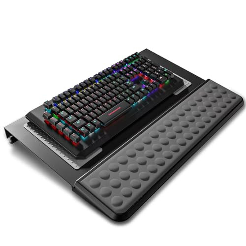 Computer Tilt Keyboard Stand - Acrylic Ergonomic Keyboard Holder for Easy Typing Working, Keyboard Riser with Comfortable Wrist Rest for Keyboard, Of