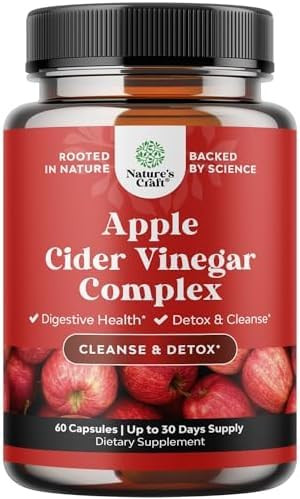 Potent Apple Cider Vinegar Capsules  ACV Pills Nutritional Supplements for Digestive Health with Natural Cleansing and Size Reducing Formula for Wom