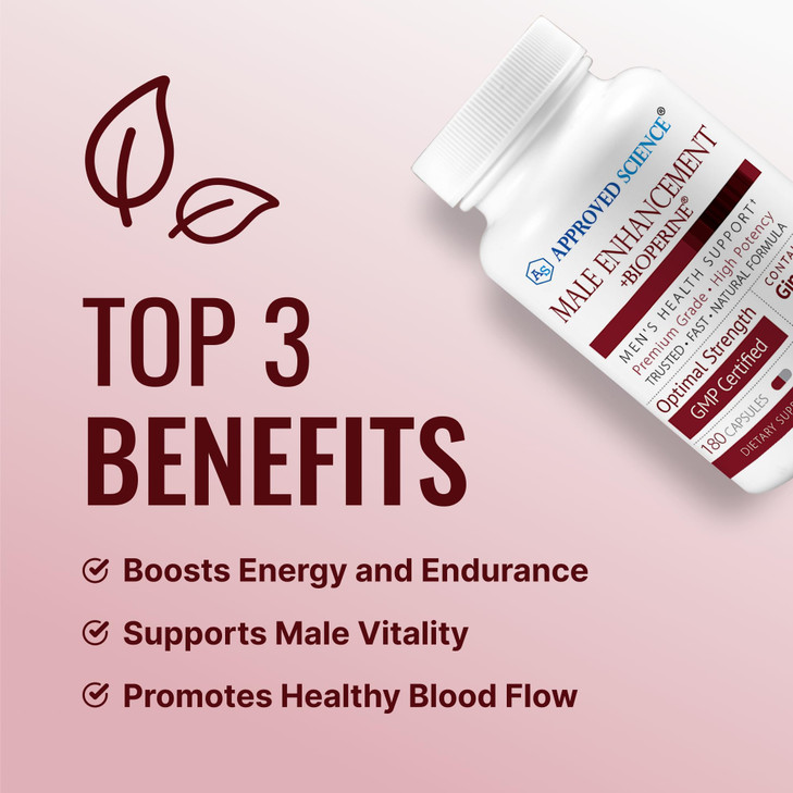 Approved Science® Male Enhancement - Boost Performance and Increase Drive - 360 Vegan Friendly Capsules (2 Bottles)