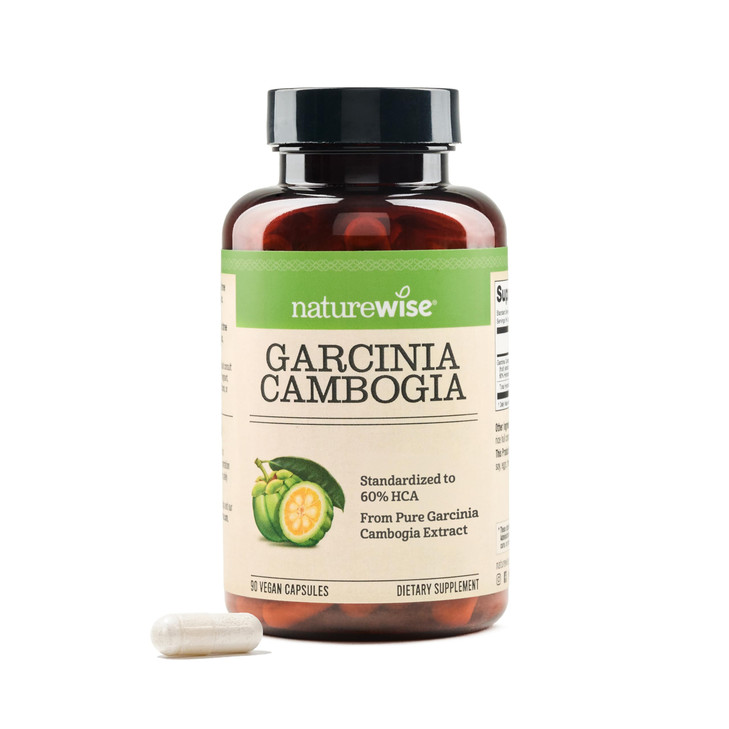 Naturewise Garcinia Cambogia - 60% HCA Concentration Extract, Natural Support for Weight Goals and Energy Levels - Vegan, Non-GMO, Gluten Free - 90 C