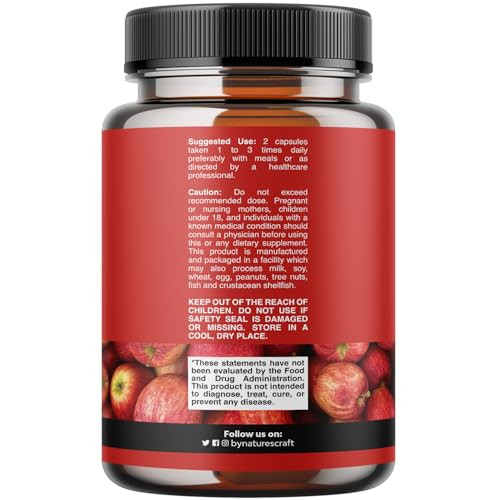 Cleansing Apple Cider Vinegar Capsules - ACV Cleanse and Detox Pills for Gut and Digestive Health with Slimming Cayenne - Extra Strength ACV Capsules