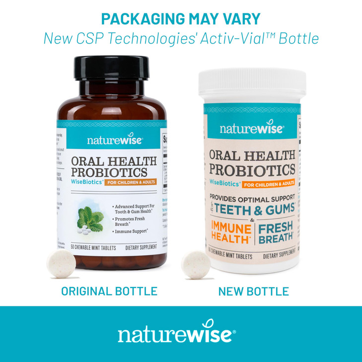 NatureWise Oral Probiotics for Mouth Bad Breath - Chewable Sugar-Free Mint - Lactobacillus reuteri Chewable - Oral Probiotics For Kids & Adults - Non