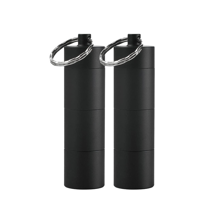 MEDCA Portable Keychain Pill Case Holder - Aluminium Alloy Mini Pill Organizer Case Container, Waterproof Mini Pill Box for Medication, Supplements,