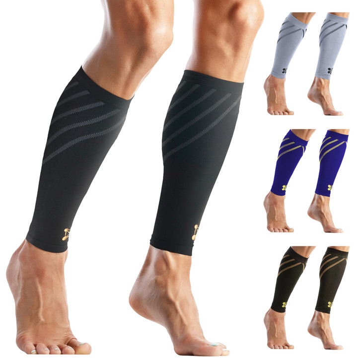 CopperJoint Calf Compression Sleeve for Men & Women, 2030 mmHg Footless Leg Support Sleeve, Wide Calf Friendly Design for Work, Training and Everyda