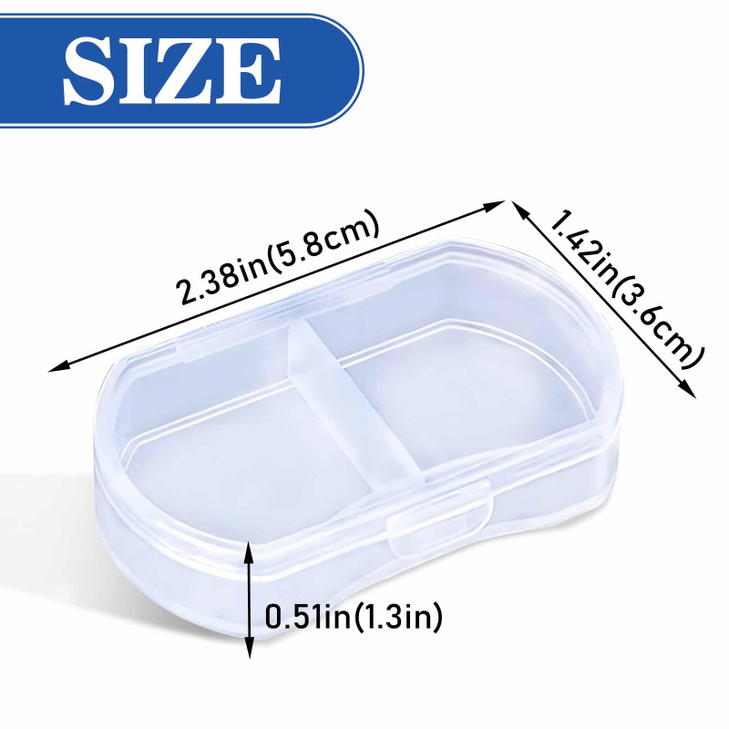 8PCS Pill Case Organizer Pocket Small Pill Holder, Daily AM & PM containers, Medicine Holder, Ideal for Medication, Vitamin, Supplement, Perfect for