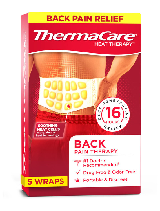ThermaCare Advanced Back & Hip HeatWraps, Long-Lasting, Disposable Heat Therapy for Lower Back Pain, Muscle Soreness, & Herniated Discs, Drug-Free (L