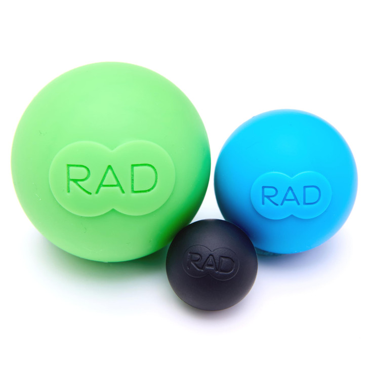 RAD Rounds  3 Density Yoga Massage Ball Set for Deep Tissue Myofascial Release  Therapy Balls for Feet, Back, Neck, Jaw & Forearms  Trigger Point