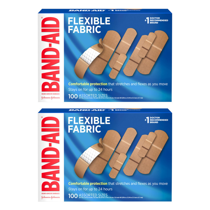 BAND-AID Brand Flexible Fabric Adhesive Bandages with Memory-Weave Fabric, Quilt-Aid Comfort Pad & Hurt-Free Pad; Wound Care for Minor Cuts, Scrapes,