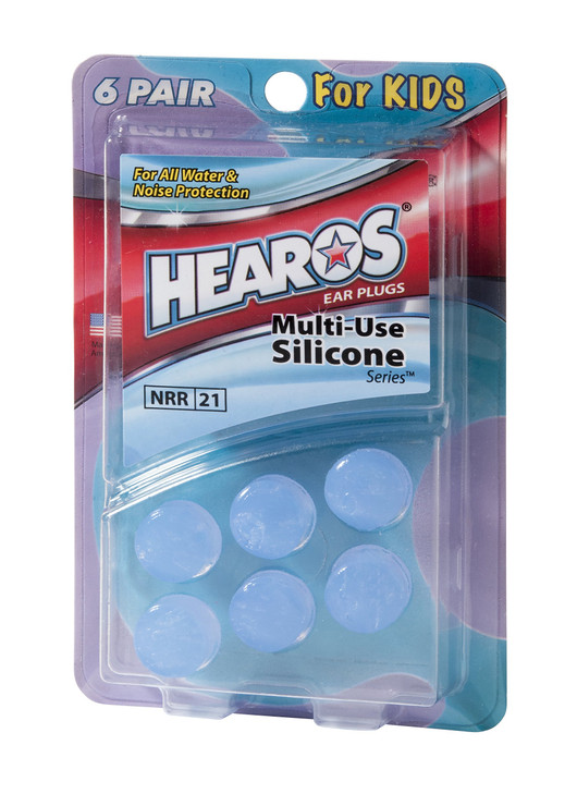 HEAROS Multi-Use Silicone Ear Plugs, 6 Pair, Child