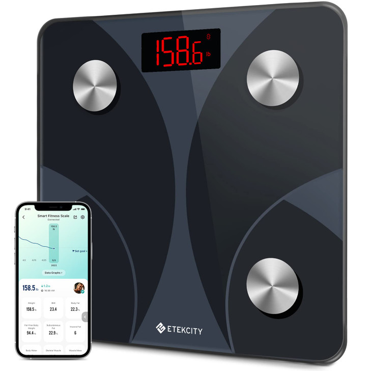 Etekcity Scale for Body Weight and Fat Percentage, FSA&HSA Eligible, Smart Digital LED Bathroom BMI Measurement, Accurate Bluetooth Weighing Machine,