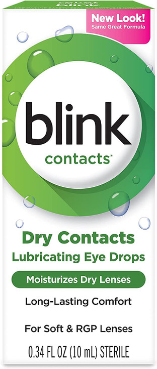 Blink Contacts Lubricating Eye Drops, 0.34 Fl Oz (Pack of 2)