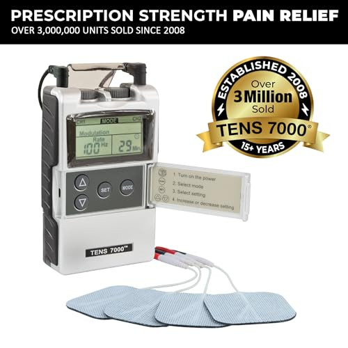 TENS 7000 Digital TENS Unit with Accessories - Muscle Stimulator Machine for Back Pain Relief, Sciatica, Neck, Nerve, Shoulder, Hip, Elbow, Muscle Pa