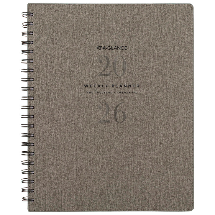 AT-A-GLANCE 2026 Planner, Weekly & Monthly, 8.5" x 11", Large, Signature, Gray (YP9050726)