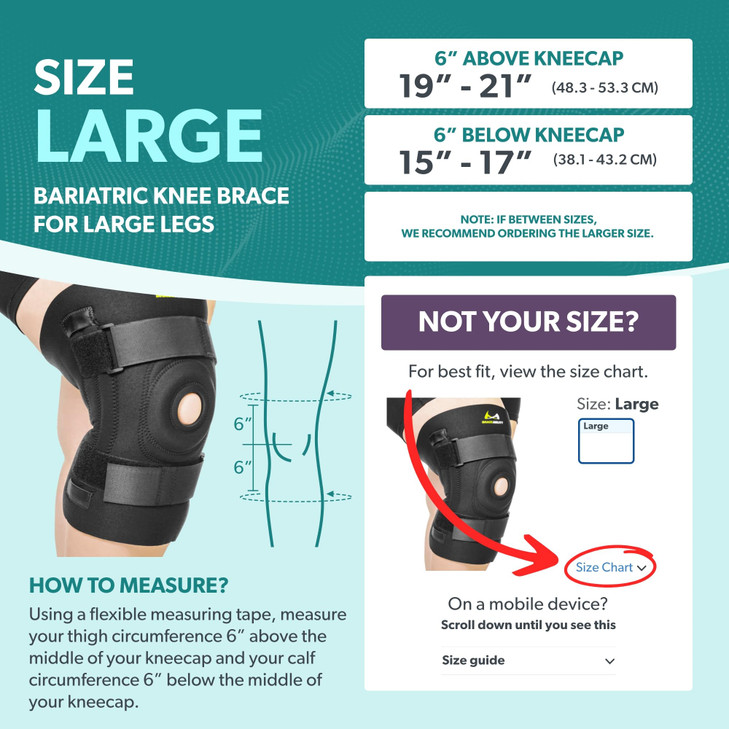 BraceAbility Bariatric Knee Brace for Large Legs - Plus Size Knee Brace with Side Stabilizers for Big Men or Women, Arthritis, Patellar Tendonitis, O
