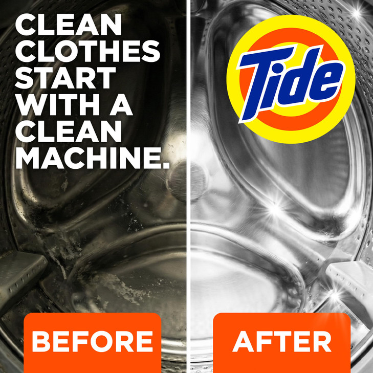 Washing Machine Cleaner by Tide, Washer Machine Cleaner with Oxi for Front and Top Loader Washer Machines, Deep Cleaning Odor Eliminator, 3 Month Sup