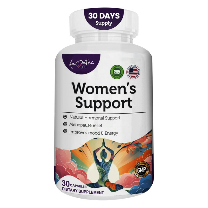 Aamatec Life Womens Support Supplement- Natural Hormone Regulation- Menopause Support Supplement- Estrogen Rich Supplement- Active Ingredients Pills