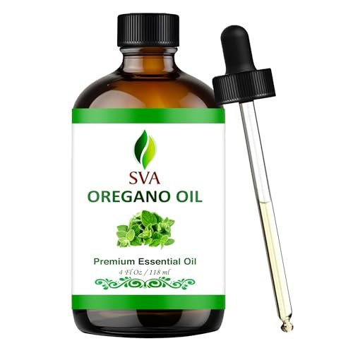 SVA Oregano Essential Oil  4 Fl Oz  100% Natural Oregano Oil - for Diffuser, Hair Care, Face, Skin Care, Aromatherapy, Scalp and Body Massage, Soap