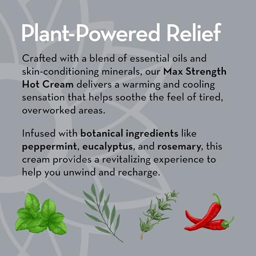 Pure Body Naturals Max Strength Hot Cream  Warming & Cooling Cream with Capsaicin and Menthol  Soothing Comfort for Overworked Muscles  8.8 oz