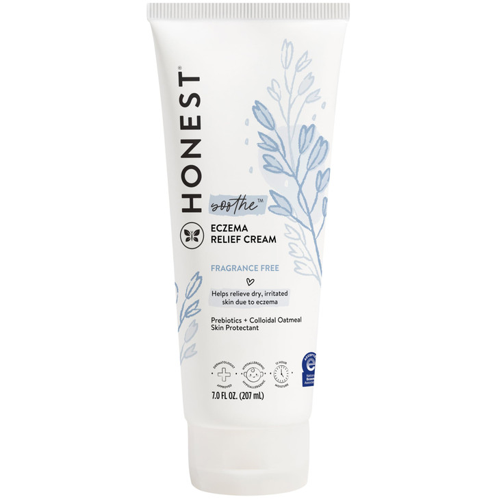 The Honest Company Eczema Soothing Therapy Cream and Skin Protectant, Naturally Derived, Gentle for Baby, Prebiotics Colloidal Oatmeal, 7 oz
